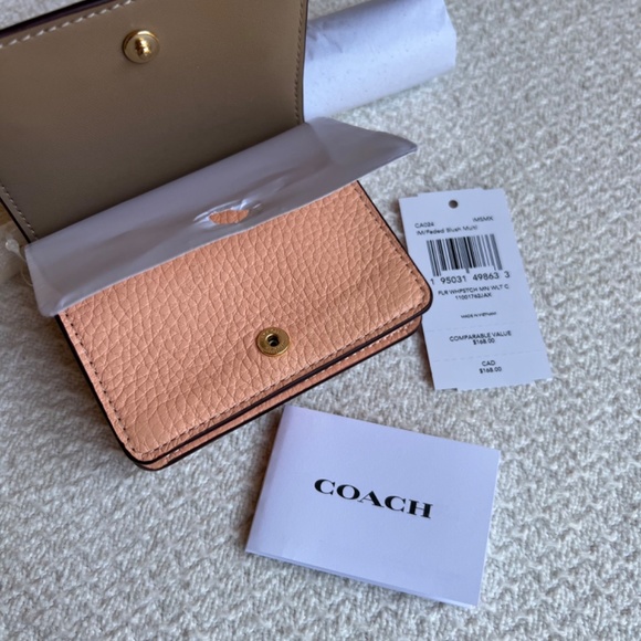 COACH Mini Wallet On A Chain With Floral Whipstitch BRAND NEW WITH TAGS - Picture 9 of 12